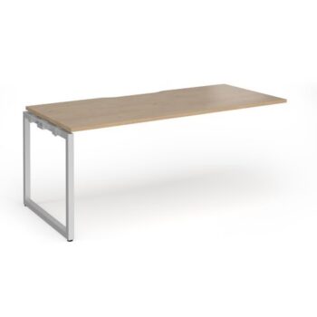 Connex Plus O Frame 1800 x 800 x 725mm Single Add On Bay - Silver Frame / Kendal Oak Top - HCO188-AB-S-KO