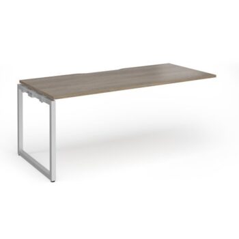 Connex Plus O Frame 1800 x 800 x 725mm Single Add On Bay - Silver Frame / Nebraska Oak Top - HCO188-AB-S-NO