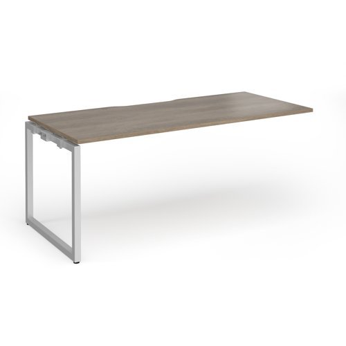 Connex Plus O Frame 1800 x 800 x 725mm Single Add On Bay - Silver Frame / Nebraska Oak Top - HCO188-AB-S-NO