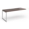 Connex Plus O Frame 1800 x 800 x 725mm Single Add On Bay - Silver Frame / Walnut Top - HCO188-AB-S-W