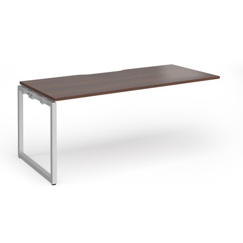 Connex Plus O Frame 1800 x 800 x 725mm Single Add On Bay - Silver Frame / Walnut Top - HCO188-AB-S-W