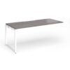 Connex Plus O Frame 1800 x 800 x 725mm Single Add On Bay - White Frame / Grey Oak Top - HCO188-AB-WH-GO