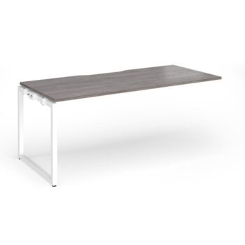 Connex Plus O Frame 1800 x 800 x 725mm Single Add On Bay - White Frame / Grey Oak Top - HCO188-AB-WH-GO