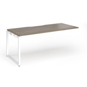 Connex Plus O Frame 1800 x 800 x 725mm Single Add On Bay - White Frame / Nebraska Oak Top - HCO188-AB-WH-NO