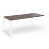 Connex Plus O Frame 1800 x 800 x 725mm Single Add On Bay - White Frame / Walnut Top - HCO188-AB-WH-W