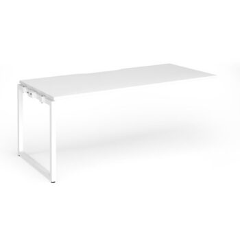Connex Plus O Frame 1800 x 800 x 725mm Single Add On Bay - White Frame / White Top - HCO188-AB-WH-WH