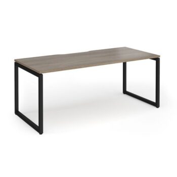 Connex Plus O Frame 1800 x 800 x 725mm Single Desk - Black Frame / Nebraska Oak Top - HCO188-K-NO