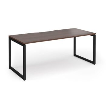 Connex Plus O Frame 1800 x 800 x 725mm Single Desk - Black Frame / Walnut Top - HCO188-K-W