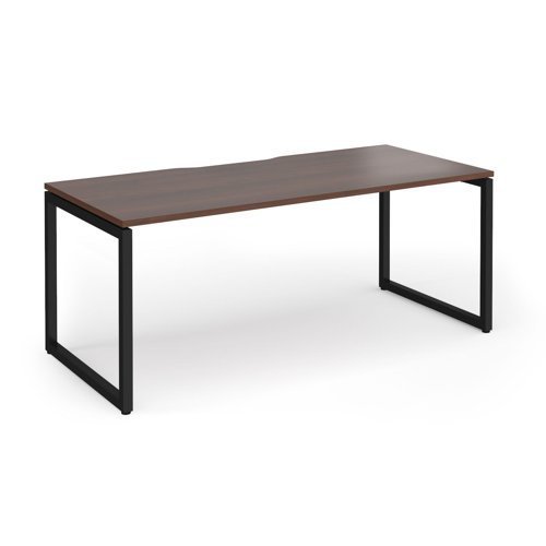 Connex Plus O Frame 1800 x 800 x 725mm Single Desk - Black Frame / Walnut Top - HCO188-K-W