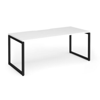 Connex Plus O Frame 1800 x 800 x 725mm Single Desk - Black Frame / White Top - HCO188-K-WH