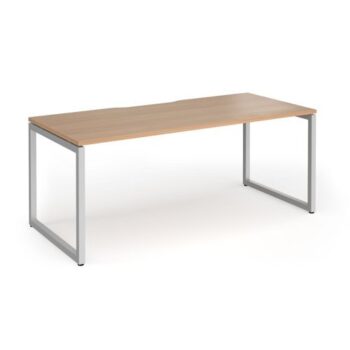 Connex Plus O Frame 1800 x 800 x 725mm Single Desk - Silver Frame / Beech Top - HCO188-S-B