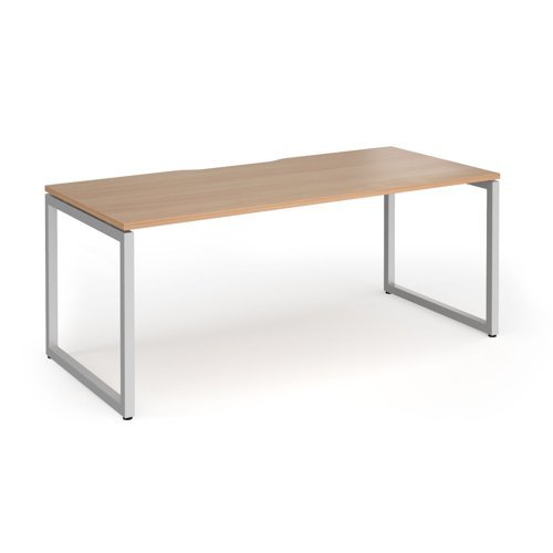 Connex Plus O Frame 1800 x 800 x 725mm Single Desk - Silver Frame / Beech Top - HCO188-S-B