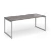 Connex Plus O Frame 1800 x 800 x 725mm Single Desk - Silver Frame / Grey Oak Top - HCO188-S-GO