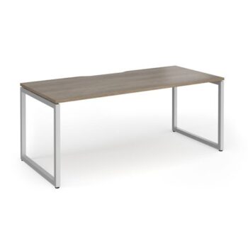 Connex Plus O Frame 1800 x 800 x 725mm Single Desk - Silver Frame / Nebraska Oak Top - HCO188-S-NO