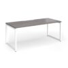 Connex Plus O Frame 1800 x 800 x 725mm Single Desk - White Frame / Grey Oak Top - HCO188-WH-GO