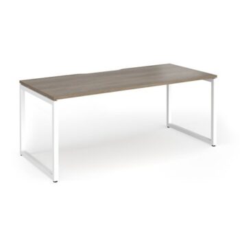Connex Plus O Frame 1800 x 800 x 725mm Single Desk - White Frame / Nebraska Oak Top - HCO188-WH-NO