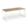Connex Plus O Frame 1800 x 800 x 725mm Single Desk - White Frame / Oak Top - HCO188-WH-O