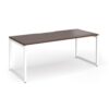 Connex Plus O Frame 1800 x 800 x 725mm Single Desk - White Frame / Walnut Top - HCO188-WH-W