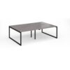 Connex Plus O Frame 2400 x 1600 x 725mm Back to Back Desk ( 4 x 1200mm ) - Black Frame / Grey Oak Top - HCO2416-K-GO