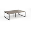 Connex Plus O Frame 2400 x 1600 x 725mm Back to Back Desk ( 4 x 1200mm ) - Black Frame / Nebraska Oak Top - HCO2416-K-NO