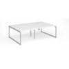 Connex Plus O Frame 2400 x 1600 x 725mm Back to Back Desk ( 4 x 1200mm ) - Silver Frame / White Top - HCO2416-S-WH