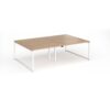 Connex Plus O Frame 2400 x 1600 x 725mm Back to Back Desk ( 4 x 1200mm ) - White Frame / Beech Top - HCO2416-WH-B