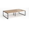 Connex Plus O Frame 2800 x 1600 x 725mm Back to Back Desk ( 4 x 1400mm ) - Black Frame / Beech Top - HCO2816-K-B