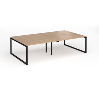 Connex Plus O Frame 2800 x 1600 x 725mm Back to Back Desk ( 4 x 1400mm ) - Black Frame / Beech Top - HCO2816-K-B