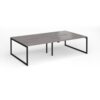 Connex Plus O Frame 2800 x 1600 x 725mm Back to Back Desk ( 4 x 1400mm ) - Black Frame / Grey Oak Top - HCO2816-K-GO