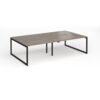 Connex Plus O Frame 2800 x 1600 x 725mm Back to Back Desk ( 4 x 1400mm ) - Black Frame / Nebraska Oak Top - HCO2816-K-NO