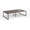 Connex Plus O Frame 2800 x 1600 x 725mm Back to Back Desk ( 4 x 1400mm ) - Black Frame / Walnut Top - HCO2816-K-W