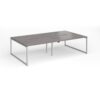 Connex Plus O Frame 2800 x 1600 x 725mm Back to Back Desk ( 4 x 1400mm ) - Silver Frame / Grey Oak Top - HCO2816-S-GO