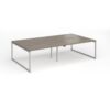 Connex Plus O Frame 2800 x 1600 x 725mm Back to Back Desk ( 4 x 1400mm ) - Silver Frame / Nebraska Oak Top - HCO2816-S-NO