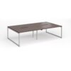 Connex Plus O Frame 2800 x 1600 x 725mm Back to Back Desk ( 4 x 1400mm ) - Silver Frame / Walnut Top - HCO2816-S-W