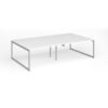 Connex Plus O Frame 2800 x 1600 x 725mm Back to Back Desk ( 4 x 1400mm ) - Silver Frame / White Top - HCO2816-S-WH