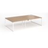 Connex Plus O Frame 2800 x 1600 x 725mm Back to Back Desk ( 4 x 1400mm ) - White Frame / Beech Top - HCO2816-WH-B