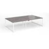 Connex Plus O Frame 2800 x 1600 x 725mm Back to Back Desk ( 4 x 1400mm ) - White Frame / Grey Oak Top - HCO2816-WH-GO