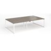 Connex Plus O Frame 2800 x 1600 x 725mm Back to Back Desk ( 4 x 1400mm ) - White Frame / Nebraska Oak Top - HCO2816-WH-NO