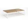 Connex Plus O Frame 2800 x 1600 x 725mm Back to Back Desk ( 4 x 1400mm ) - White Frame / Oak Top - HCO2816-WH-O