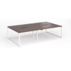 Connex Plus O Frame 2800 x 1600 x 725mm Back to Back Desk ( 4 x 1400mm ) - White Frame / Walnut Top - HCO2816-WH-W