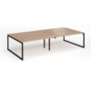 Connex Plus O Frame 3200 x 1600 x 725mm Back to Back Desk ( 4 x 1600mm ) - Black Frame / Beech Top - HCO3216-K-B