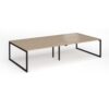 Connex Plus O Frame 3200 x 1600 x 725mm Back to Back Desk ( 4 x 1600mm ) - Black Frame / Kendal Oak Top - HCO3216-K-KO