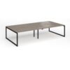 Connex Plus O Frame 3200 x 1600 x 725mm Back to Back Desk ( 4 x 1600mm ) - Black Frame / Nebraska Oak Top - HCO3216-K-NO
