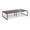 Connex Plus O Frame 3200 x 1600 x 725mm Back to Back Desk ( 4 x 1600mm ) - Black Frame / Walnut Top - HCO3216-K-W