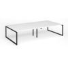 Connex Plus O Frame 3200 x 1600 x 725mm Back to Back Desk ( 4 x 1600mm ) - Black Frame / White Top - HCO3216-K-WH