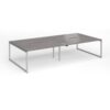 Connex Plus O Frame 3200 x 1600 x 725mm Back to Back Desk ( 4 x 1600mm ) - Silver Frame / Grey Oak Top - HCO3216-S-GO