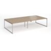 Connex Plus O Frame 3200 x 1600 x 725mm Back to Back Desk ( 4 x 1600mm ) - Silver Frame / Kendal Oak Top - HCO3216-S-KO