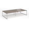 Connex Plus O Frame 3200 x 1600 x 725mm Back to Back Desk ( 4 x 1600mm ) - Silver Frame / Nebraska Oak Top - HCO3216-S-NO
