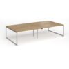 Connex Plus O Frame 3200 x 1600 x 725mm Back to Back Desk ( 4 x 1600mm ) - Silver Frame / Oak Top - HCO3216-S-O