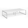 Connex Plus O Frame 3200 x 1600 x 725mm Back to Back Desk ( 4 x 1600mm ) - Silver Frame / White Top - HCO3216-S-WH